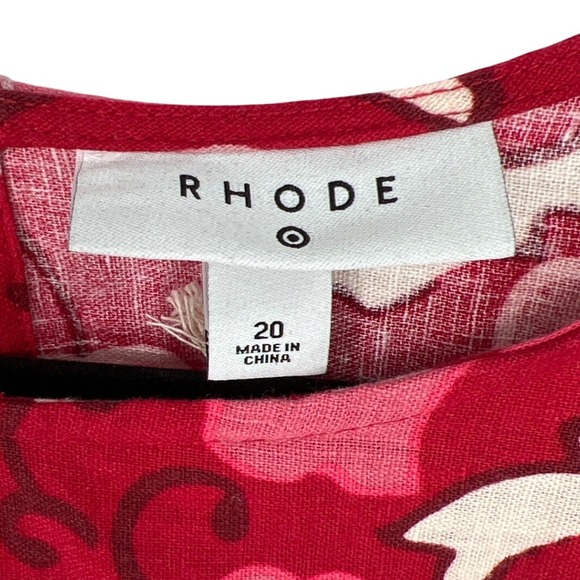 Rhode x Target Zinnia Floral Midi Dress Red Bell Sleeve Size 20 NWT - Picture 4 of 10